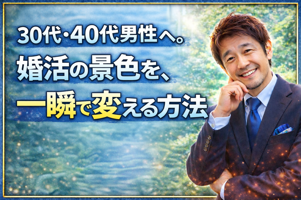30代・40代男性へ。婚活の景色を、一瞬で変える方法
