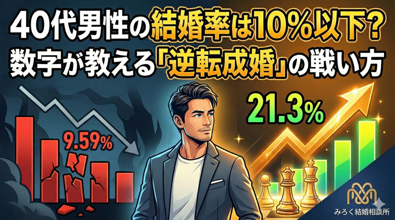 40代男性の結婚率は10%以下？数字が教える「逆転成婚」の戦い方