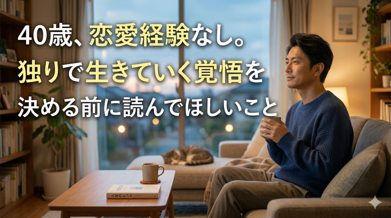40歳、恋愛経験なし。独りで生きていく覚悟を決める前に読んでほしいこと