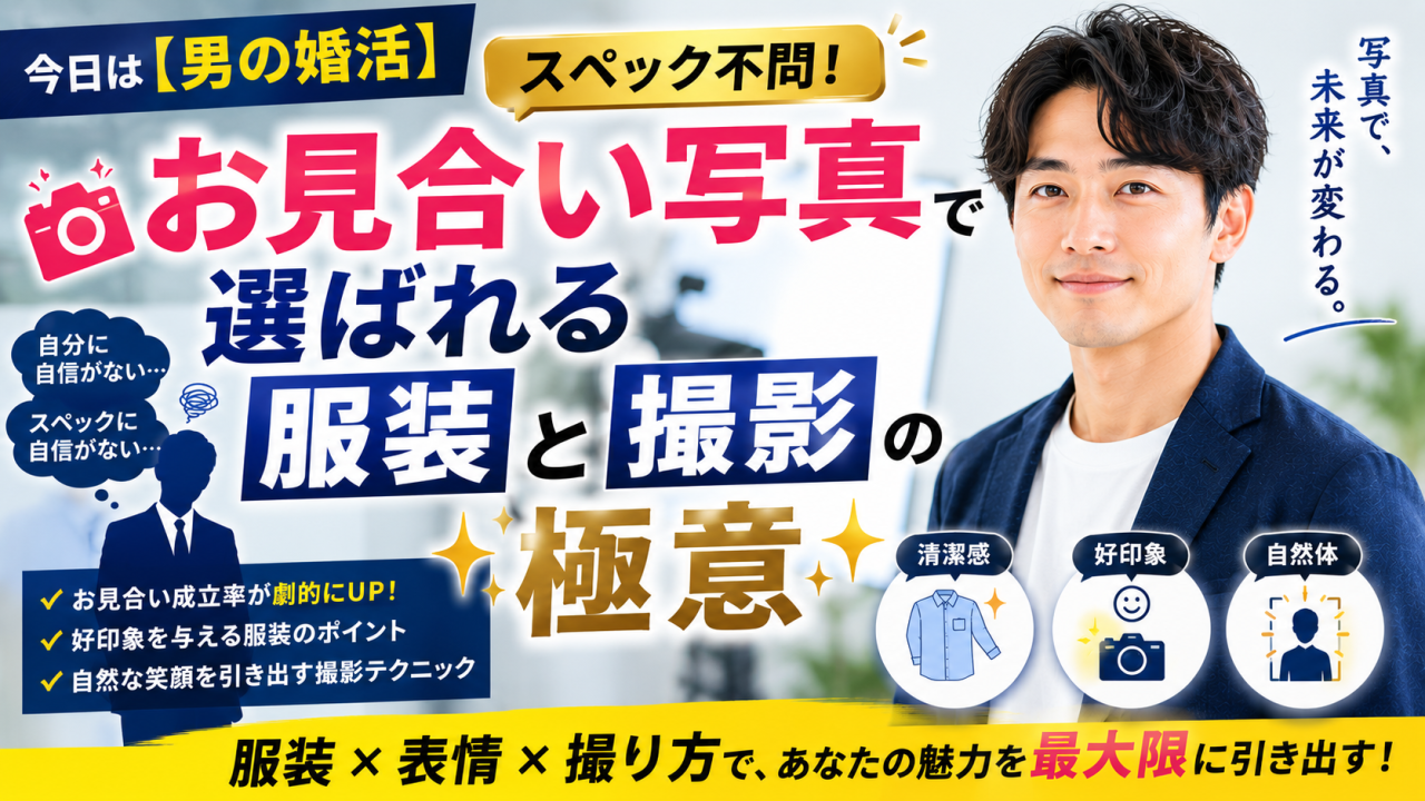 【男の婚活】スペック不問！お見合い写真で選ばれる服装と撮影の極意