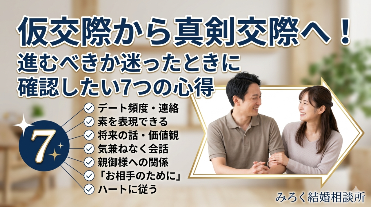 仮交際から真剣交際へ！進むべきか迷ったときに確認したい7つの心得