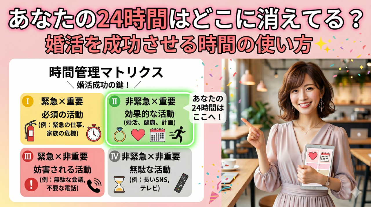 あなたの24時間はどこに消えてる？婚活を成功させる時間の使い方✨