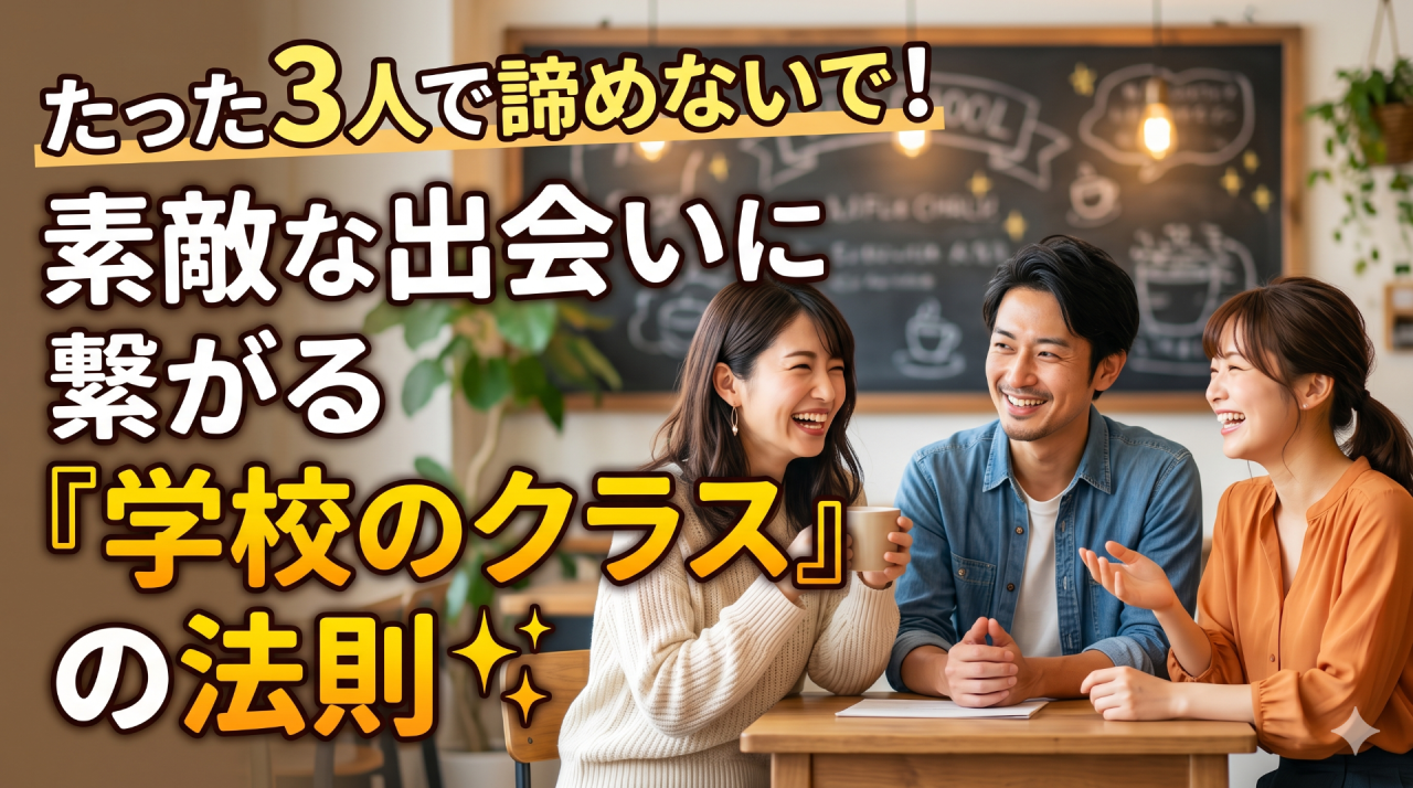 たった3人で諦めないで!素敵な出会いに繋がる「学校のクラス」の法則✨