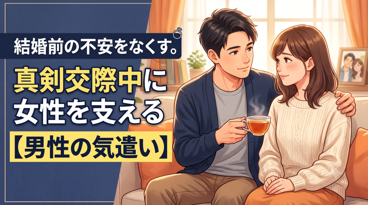結婚前の不安をなくす。真剣交際中に女性を支える男性の気遣い