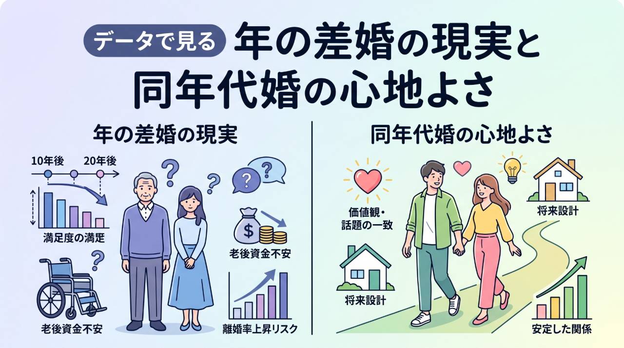 データで見る年の差婚の現実と同年代婚の心地よさ