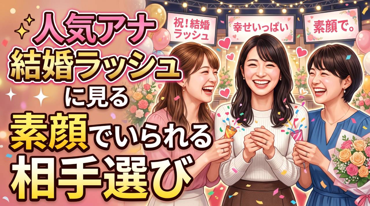 人気アナ結婚ラッシュに見る素顔でいられる相手選び