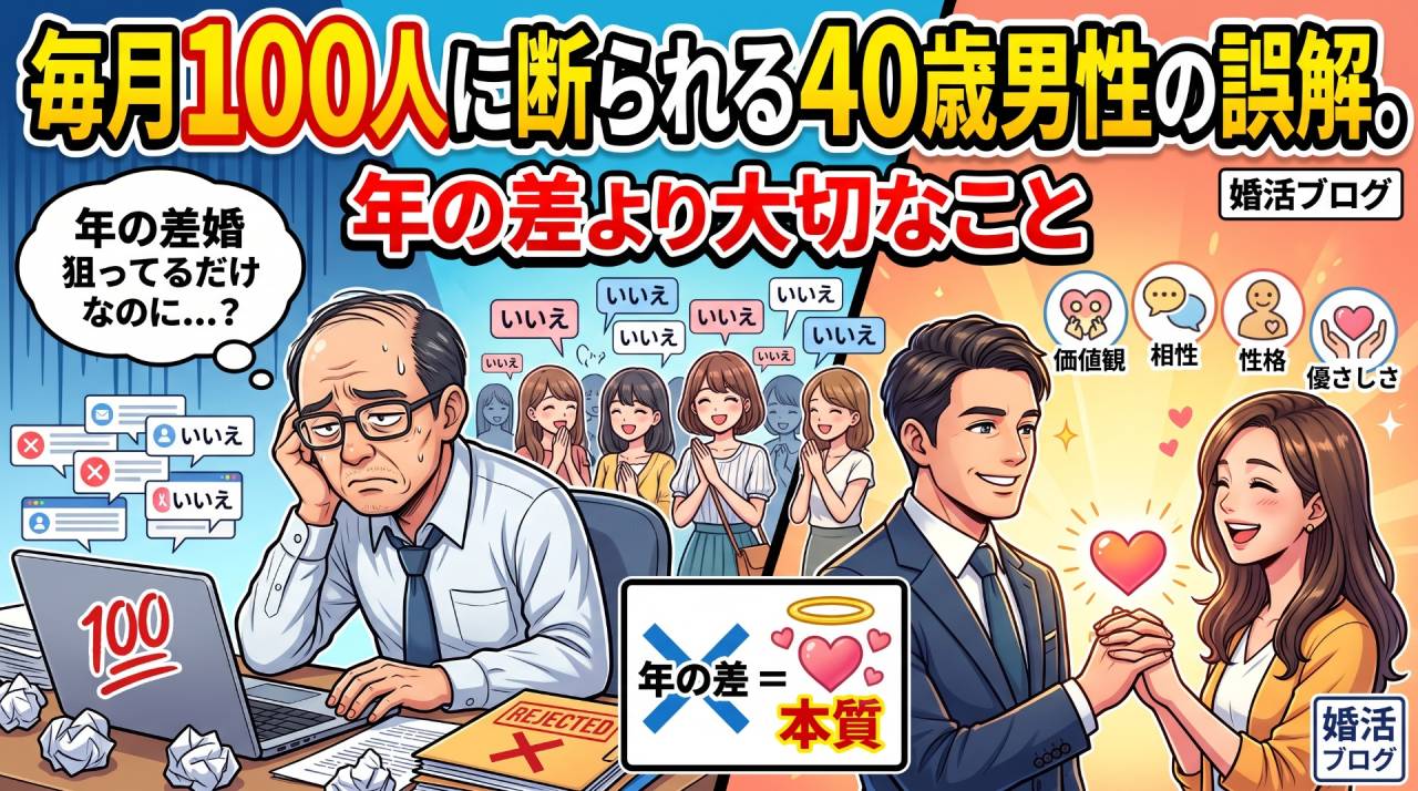 毎月100人に断られる40歳男性の誤解。年の差より大切なこと