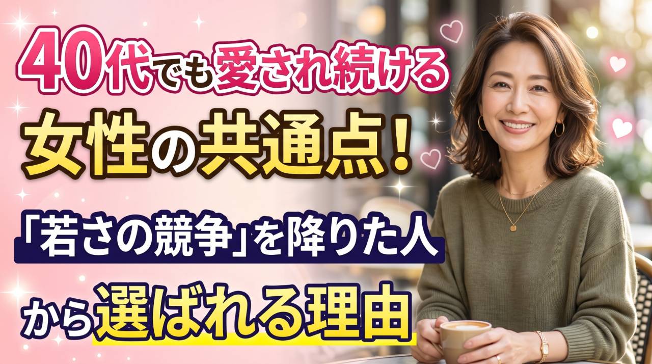 40代でも愛され続ける女性の共通点！「若さの競争」を降りた人から選ばれる理由