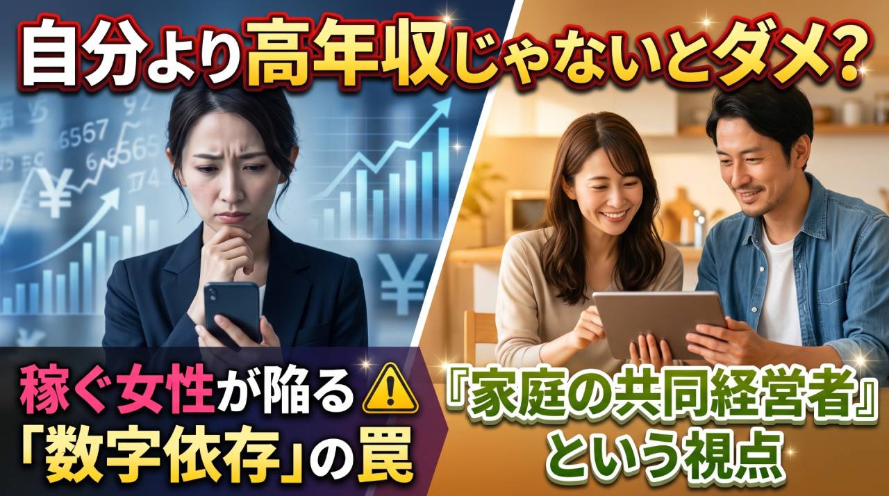 自分より高年収じゃないとダメ？稼ぐ女性が陥る「数字依存」の罠と『家庭の共同経営者』という視点