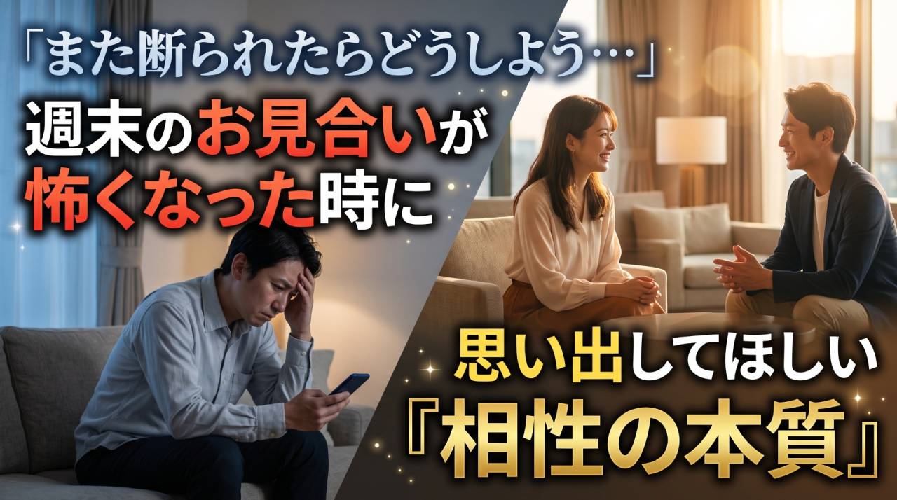「また断られたらどうしよう…」週末のお見合いが怖くなった時に思い出してほしい『相性の本質』