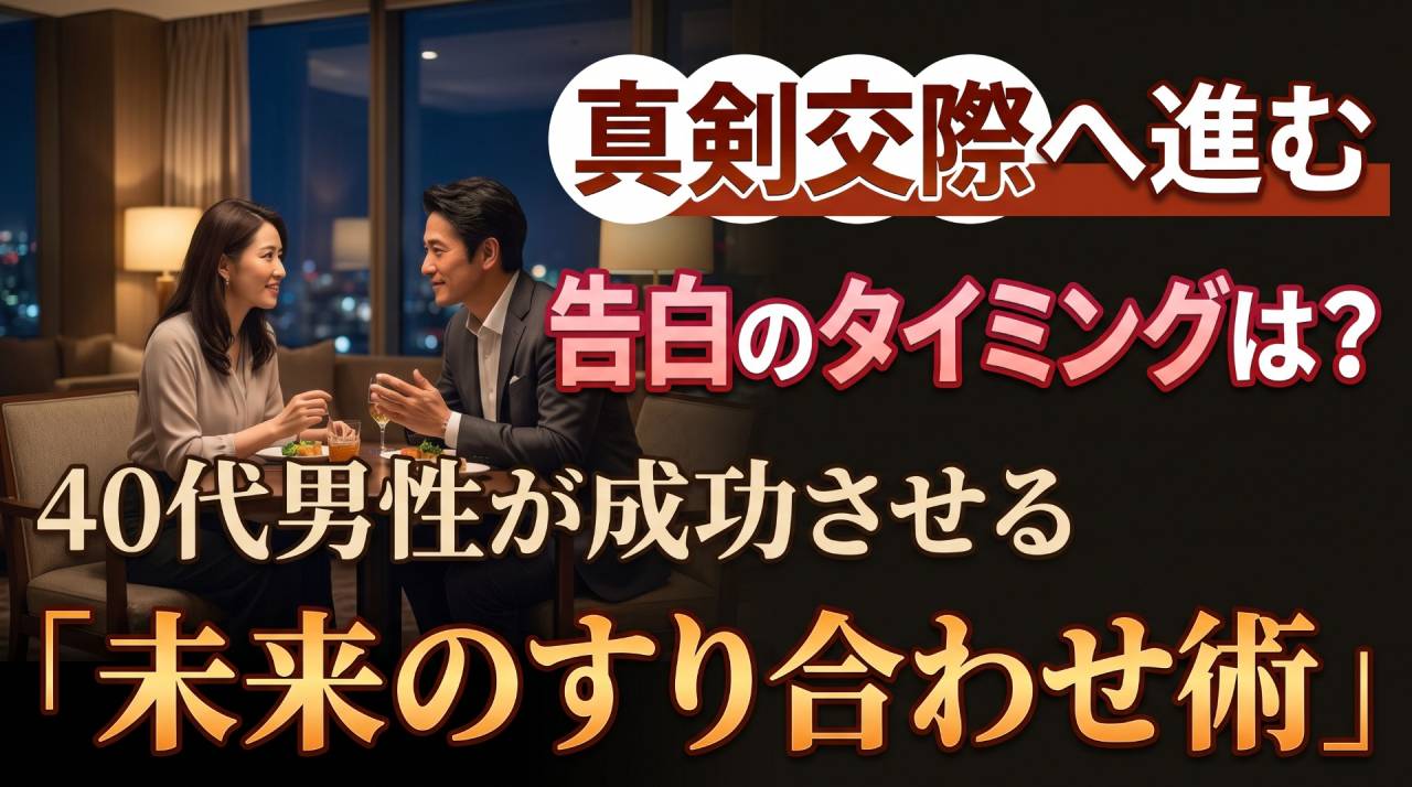 真剣交際へ進む告白のタイミングは？40代男性が成功させる「未来のすり合わせ術