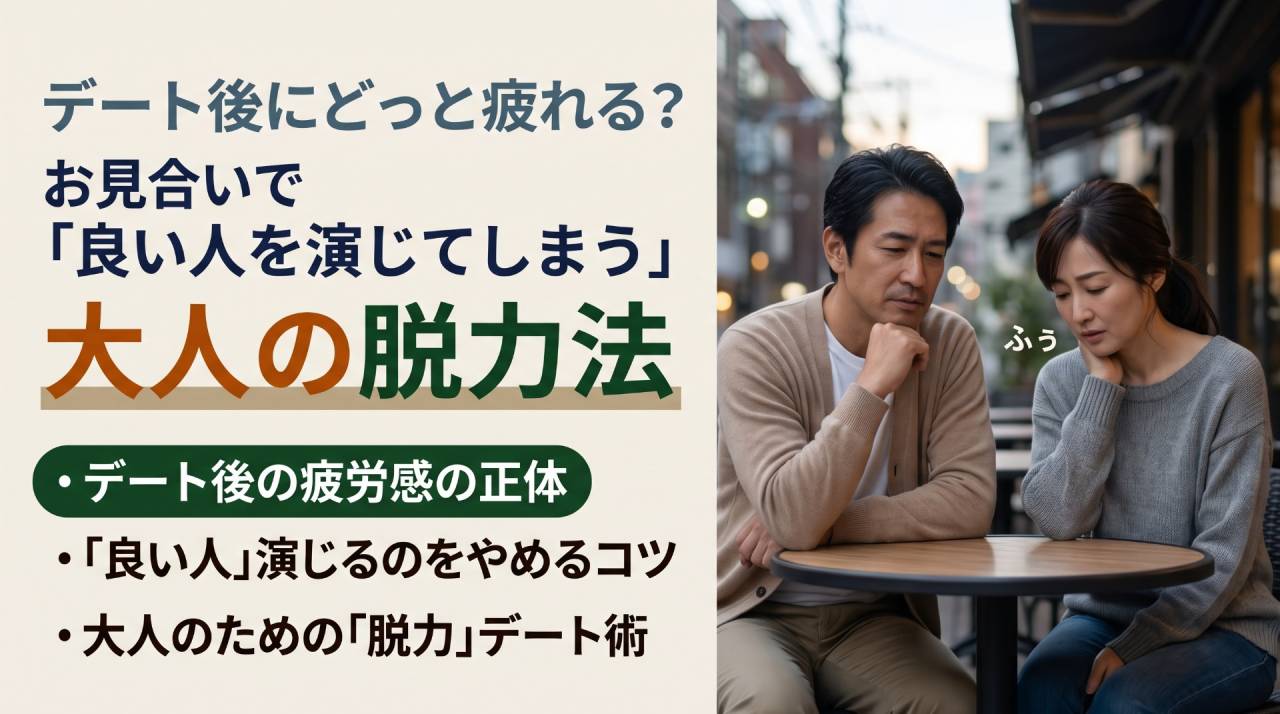 デート後にどっと疲れる？お見合いで「良い人を演じてしまう」大人の脱力法